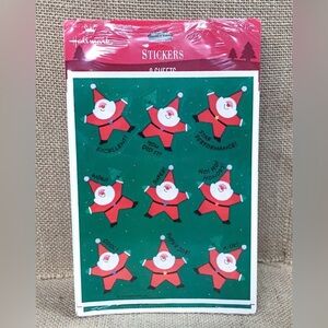 Vintage Hallmark Star Santa Claus Stickers Christmas Kitsch Whimsical Holiday